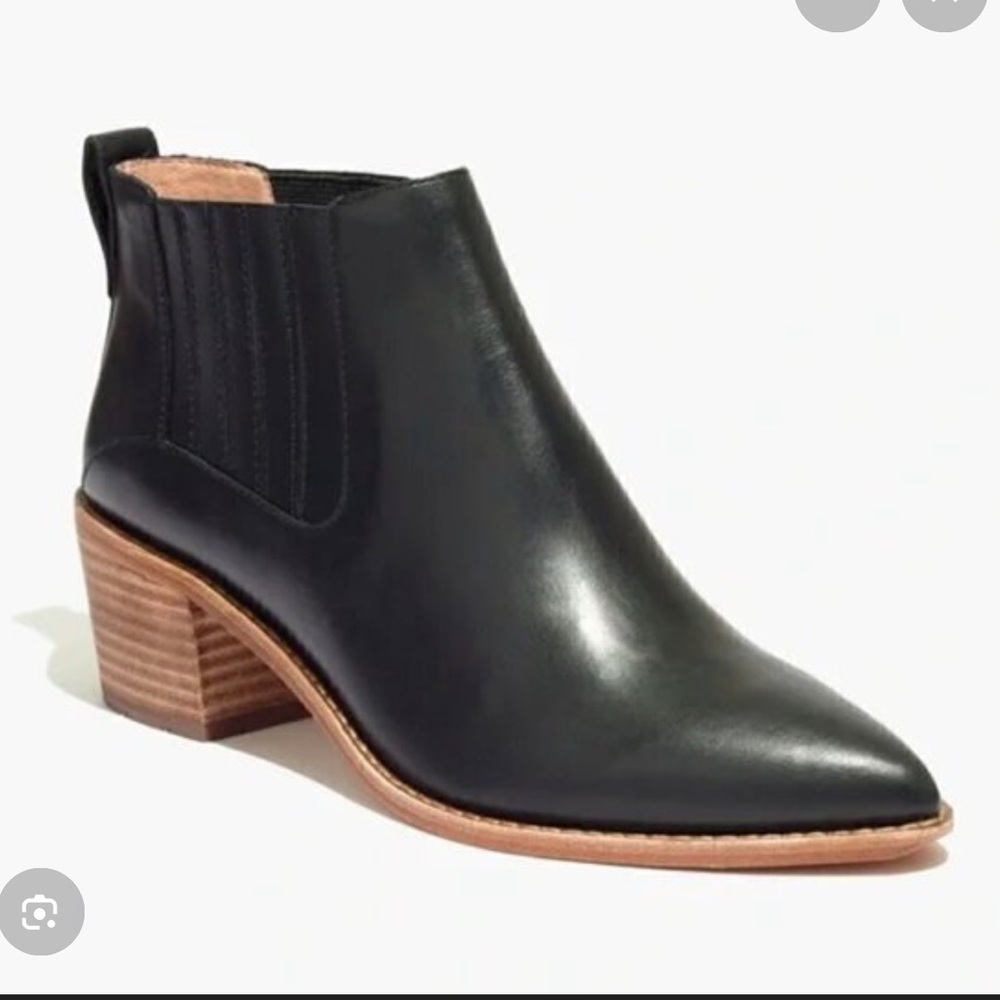 Madewell Black Leather Ankle Boot